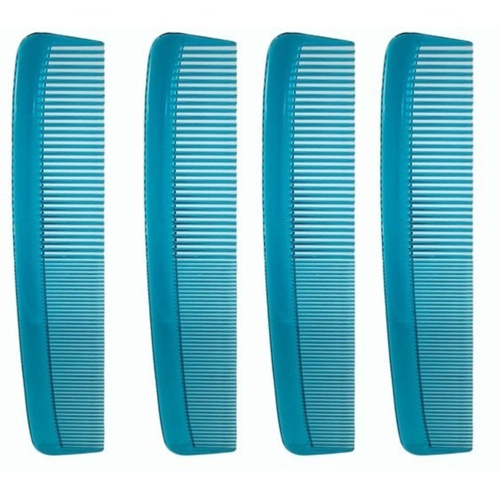 Hair Comb 4 pcs Plastic Dressing Comb Teal